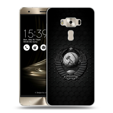 Силиконовый чехол на Asus ZenFone 3 Deluxe с принтом Герб Флаг СССР