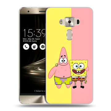 Силиконовый чехол на Asus ZenFone 3 Deluxe с принтом Спанч боб Спанчбоб