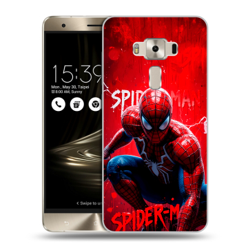 Силиконовый чехол на Asus ZenFone 3 Deluxe с принтом Spiderman Человек паук Силиконовый чехол на Asus ZenFone 3 Deluxe с принтом Spiderman Человек паук