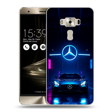 Силиконовый чехол на Asus ZenFone 3 Deluxe с принтом Mercedes Мерседес