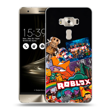 Силиконовый чехол на Asus ZenFone 3 Deluxe с принтом Roblox Роблокс