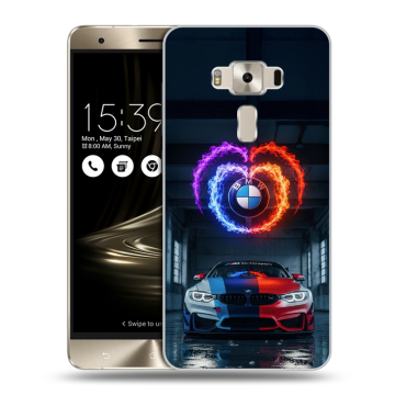 Силиконовый чехол на Asus ZenFone 3 Deluxe с принтом BMW БМВ