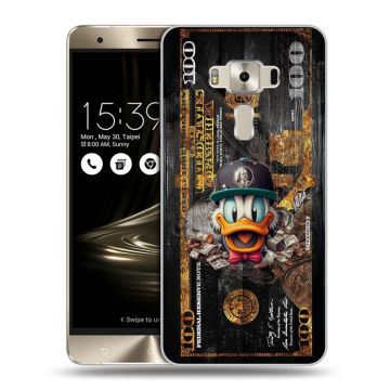 Силиконовый чехол на Asus ZenFone 3 Deluxe с принтом Дональд Дак Доллар