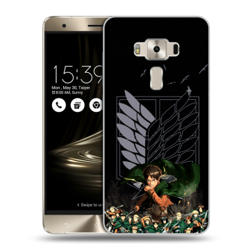 Силиконовый чехол на Asus ZenFone 3 Deluxe с принтом Атака титанов