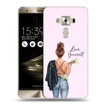 Силиконовый чехол на Asus ZenFone 3 Deluxe с принтом женский