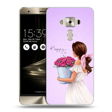 Силиконовый чехол на Asus ZenFone 3 Deluxe с принтом женский