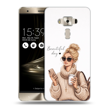 Силиконовый чехол на Asus ZenFone 3 Deluxe с принтом женский