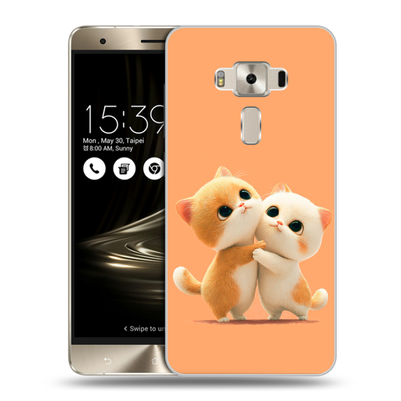 Силиконовый чехол на Asus ZenFone 3 Deluxe с принтом Милые котики Силиконовый чехол на Asus ZenFone 3 Deluxe с принтом Милые котики
