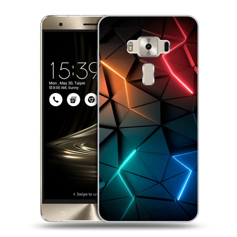 Силиконовый чехол на Asus ZenFone 3 Deluxe с принтом Абстракция неон Силиконовый чехол на Asus ZenFone 3 Deluxe с принтом Абстракция неон