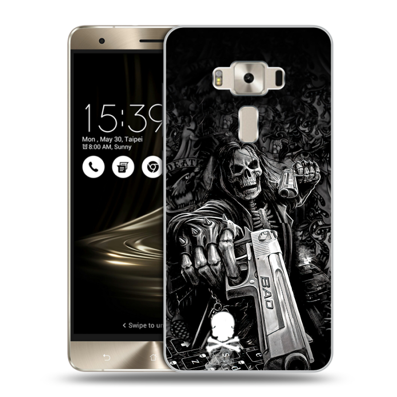 Силиконовый чехол на Asus ZenFone 3 Deluxe с принтом Скелет Силиконовый чехол на Asus ZenFone 3 Deluxe с принтом Скелет