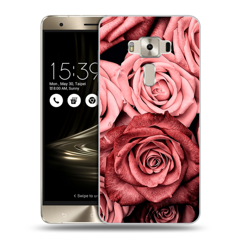 Силиконовый чехол на Asus ZenFone 3 Deluxe с принтом Цветы розы Силиконовый чехол на Asus ZenFone 3 Deluxe с принтом Цветы розы