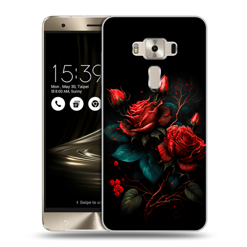 Силиконовый чехол на Asus ZenFone 3 Deluxe с принтом Розы красные Силиконовый чехол на Asus ZenFone 3 Deluxe с принтом Розы красные