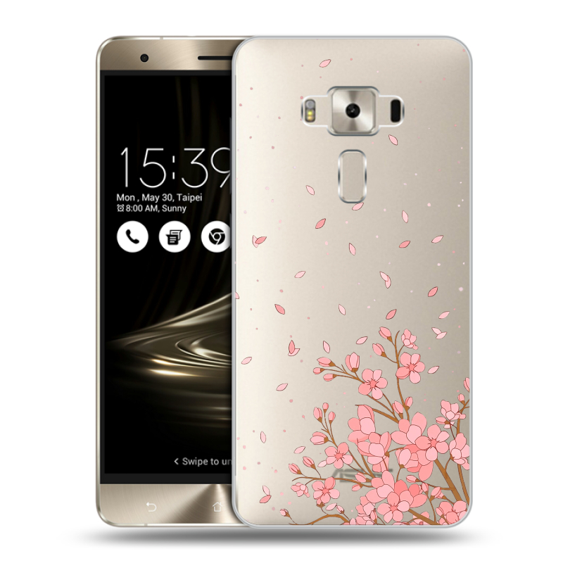 Силиконовый чехол на Asus ZenFone 3 Deluxe с принтом Ветка сакуры Силиконовый чехол на Asus ZenFone 3 Deluxe с принтом Ветка сакуры