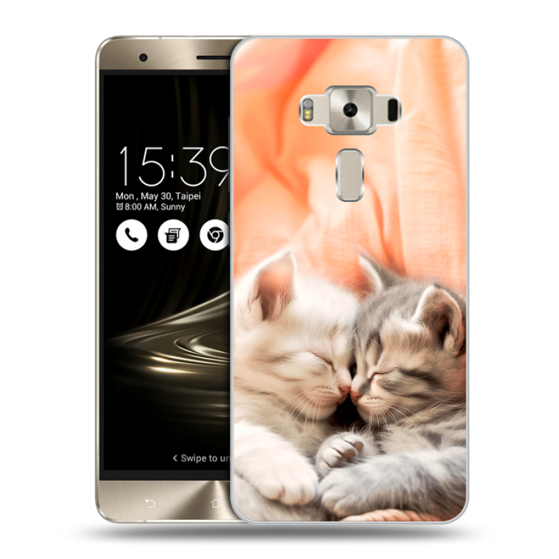 Пластиковый чехол на Asus ZenFone 3 Deluxe с принтом Котята Пластиковый чехол на Asus ZenFone 3 Deluxe с принтом Котята