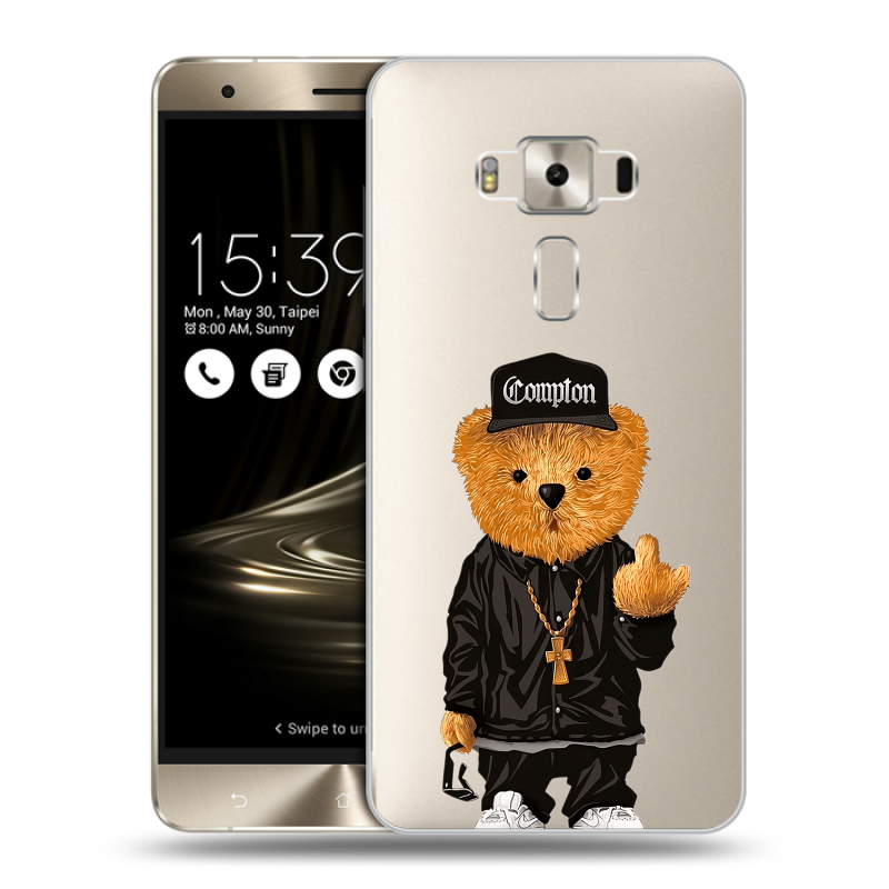 Силиконовый чехол на Asus ZenFone 3 Deluxe с принтом Мишка Силиконовый чехол на Asus ZenFone 3 Deluxe с принтом Мишка