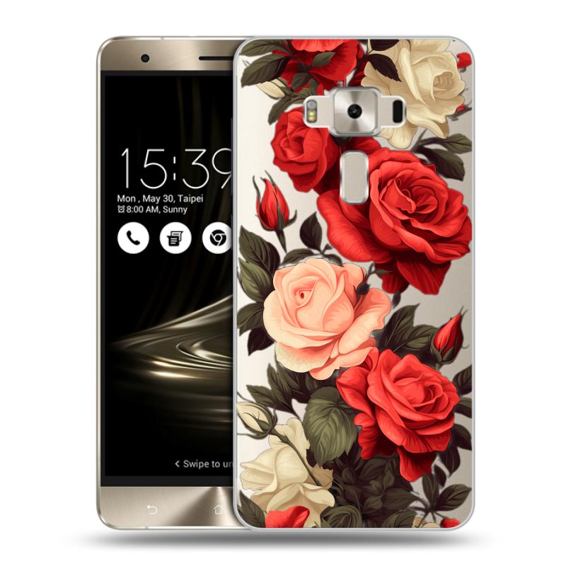 Пластиковый чехол на Asus ZenFone 3 Deluxe с принтом Розы Пластиковый чехол на Asus ZenFone 3 Deluxe с принтом Розы