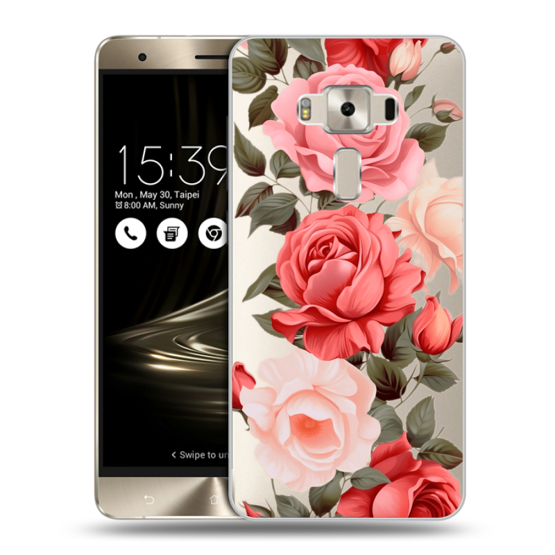 Пластиковый чехол на Asus ZenFone 3 Deluxe с принтом Розы Пластиковый чехол на Asus ZenFone 3 Deluxe с принтом Розы