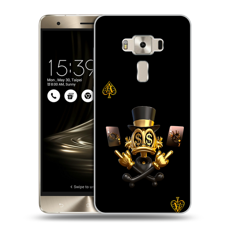 Пластиковый чехол на Asus ZenFone 3 Deluxe с принтом Золотой скрудж макдак Пластиковый чехол на Asus ZenFone 3 Deluxe с принтом Золотой скрудж макдак