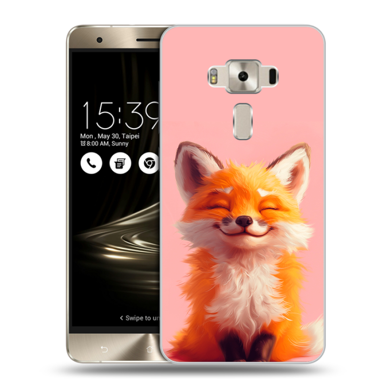 Пластиковый чехол на Asus ZenFone 3 Deluxe с принтом милая лиса Пластиковый чехол на Asus ZenFone 3 Deluxe с принтом милая лиса