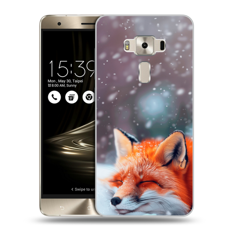 Пластиковый чехол на Asus ZenFone 3 Deluxe с принтом лиса Пластиковый чехол на Asus ZenFone 3 Deluxe с принтом лиса
