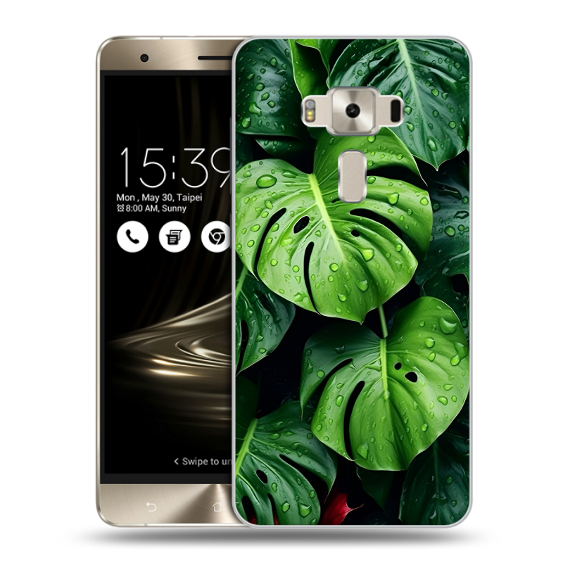 Силиконовый чехол на Asus ZenFone 3 Deluxe с принтом Листья Силиконовый чехол на Asus ZenFone 3 Deluxe с принтом Листья