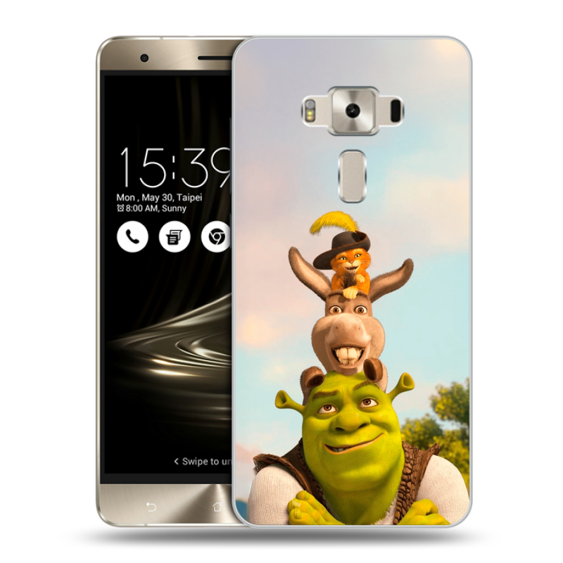 Пластиковый чехол на Asus ZenFone 3 Deluxe с принтом Шрек Shrek Пластиковый чехол на Asus ZenFone 3 Deluxe с принтом Шрек Shrek