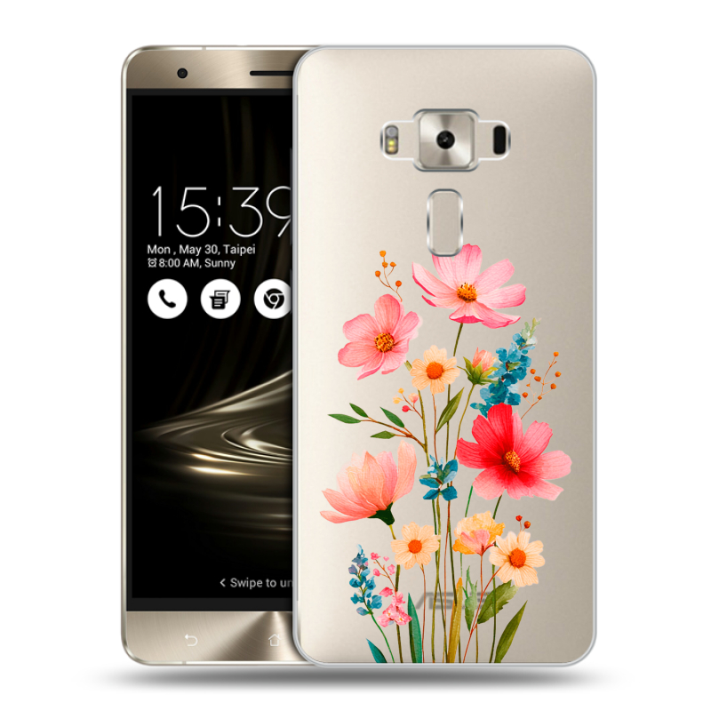 Силиконовый чехол на Asus ZenFone 3 Deluxe с принтом Цветы Силиконовый чехол на Asus ZenFone 3 Deluxe с принтом Цветы