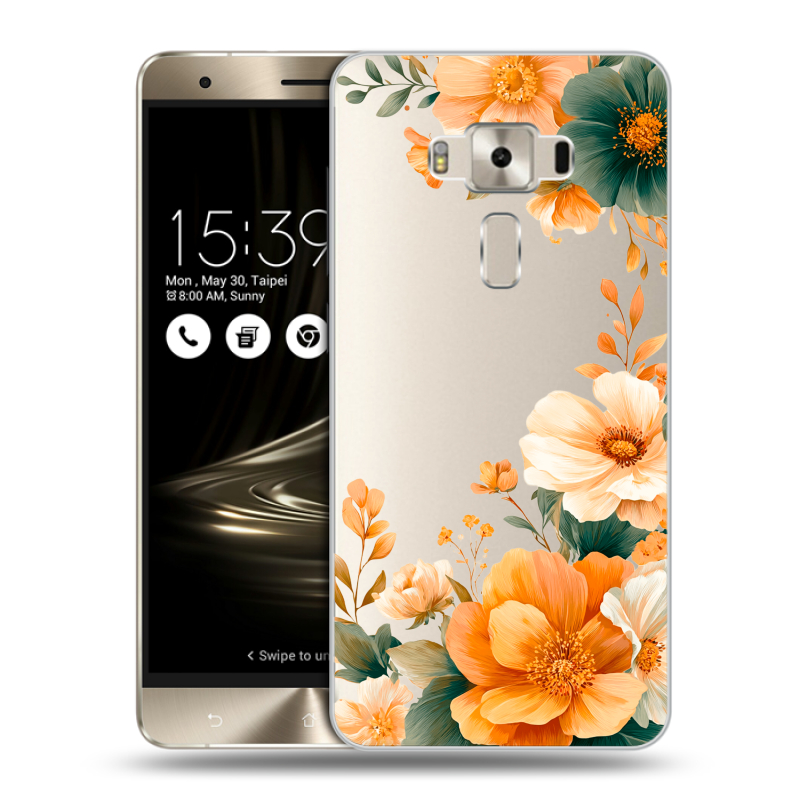 Силиконовый чехол на Asus ZenFone 3 Deluxe с принтом Цветы принт Силиконовый чехол на Asus ZenFone 3 Deluxe с принтом Цветы принт