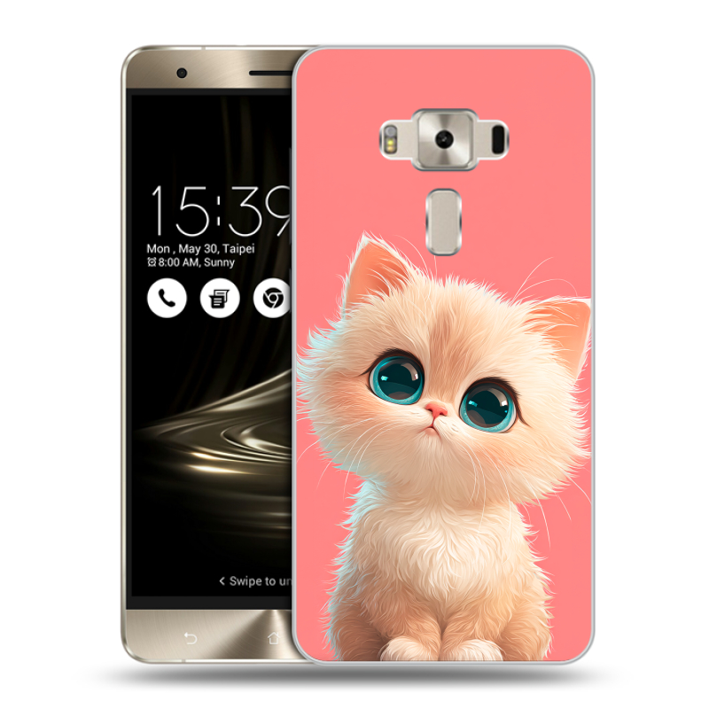 Силиконовый чехол на Asus ZenFone 3 Deluxe с принтом Розовый котенок Силиконовый чехол на Asus ZenFone 3 Deluxe с принтом Розовый котенок