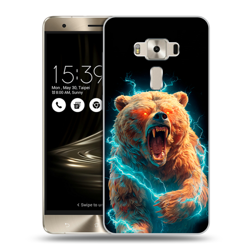 Силиконовый чехол на Asus ZenFone 3 Deluxe с принтом Медведь Силиконовый чехол на Asus ZenFone 3 Deluxe с принтом Медведь