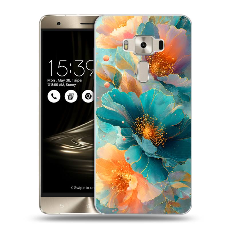 Силиконовый чехол на Asus ZenFone 3 Deluxe с принтом Цветы Силиконовый чехол на Asus ZenFone 3 Deluxe с принтом Цветы