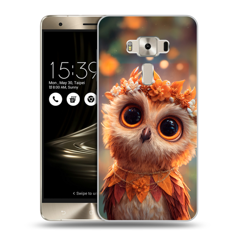 Силиконовый чехол на Asus ZenFone 3 Deluxe с принтом Милая сова Силиконовый чехол на Asus ZenFone 3 Deluxe с принтом Милая сова