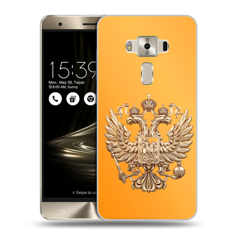 Пластиковый чехол на Asus ZenFone 3 Deluxe с принтом Герб Флаг России Пластиковый чехол на Asus ZenFone 3 Deluxe с принтом Герб Флаг России
