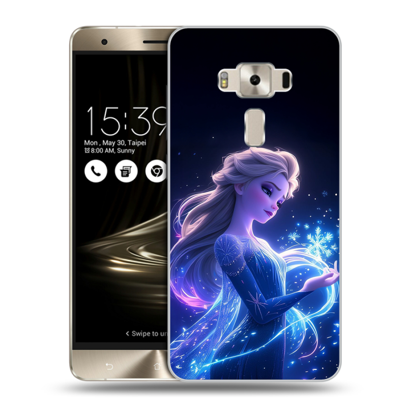 Силиконовый чехол на Asus ZenFone 3 Deluxe с принтом Холодное сердце Frozen Силиконовый чехол на Asus ZenFone 3 Deluxe с принтом Холодное сердце Frozen
