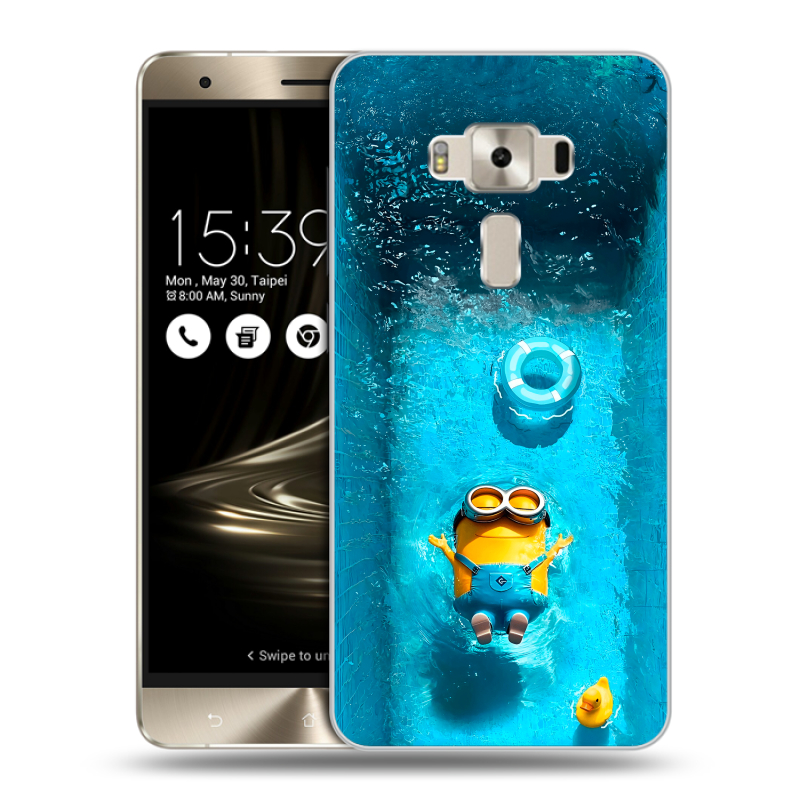 Силиконовый чехол на Asus ZenFone 3 Deluxe с принтом Миньоны Силиконовый чехол на Asus ZenFone 3 Deluxe с принтом Миньоны