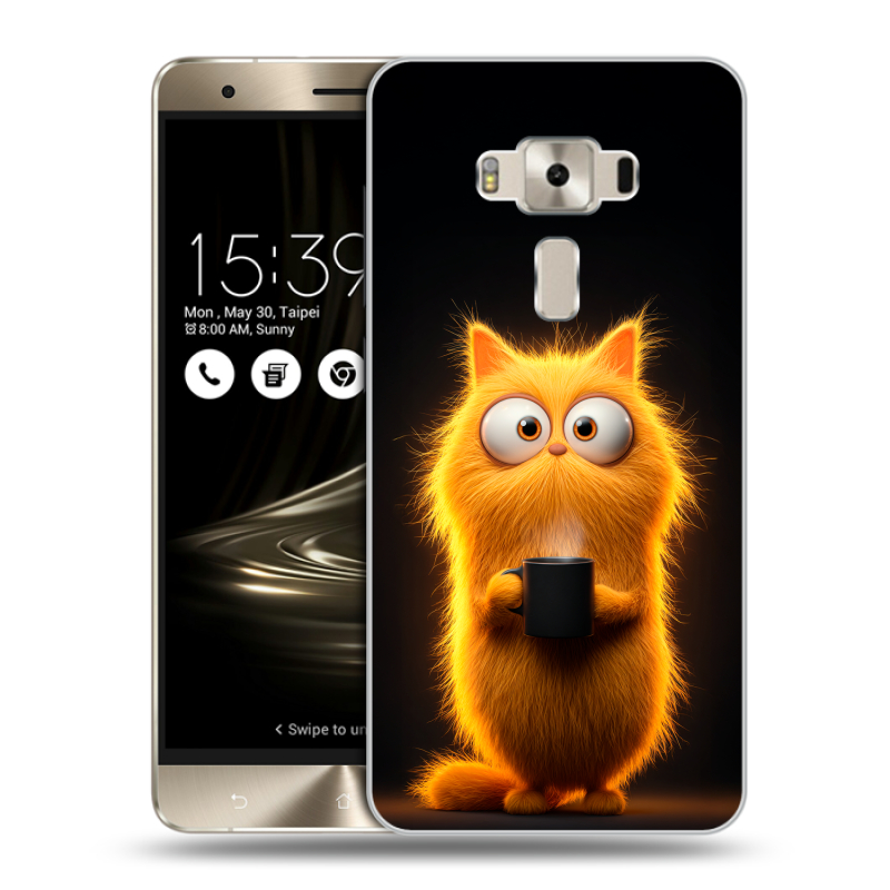 Пластиковый чехол на Asus ZenFone 3 Deluxe с принтом Смешной кот Пластиковый чехол на Asus ZenFone 3 Deluxe с принтом Смешной кот
