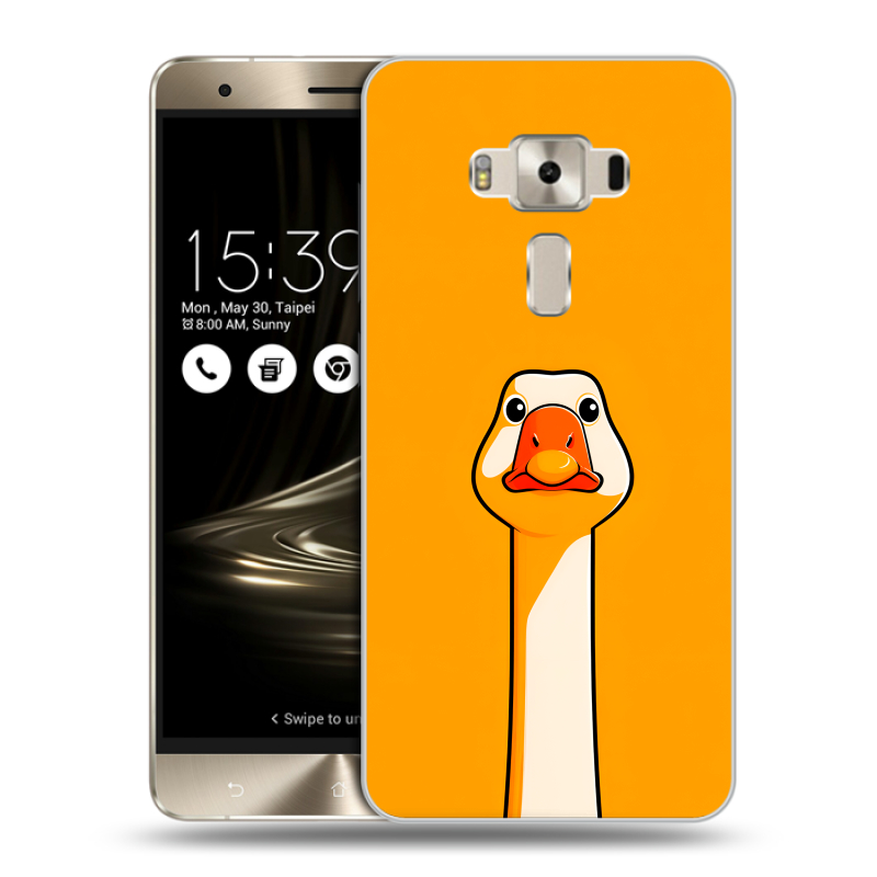 Пластиковый чехол на Asus ZenFone 3 Deluxe с принтом Смешная утка Пластиковый чехол на Asus ZenFone 3 Deluxe с принтом Смешная утка