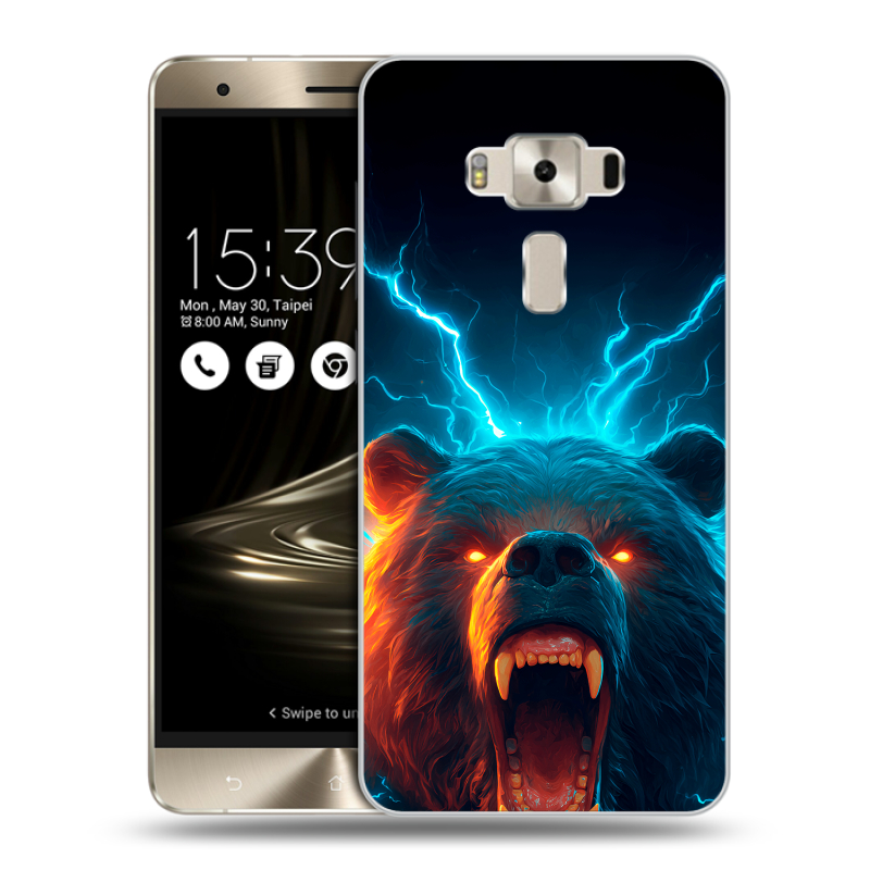 Силиконовый чехол на Asus ZenFone 3 Deluxe с принтом Медведь Силиконовый чехол на Asus ZenFone 3 Deluxe с принтом Медведь