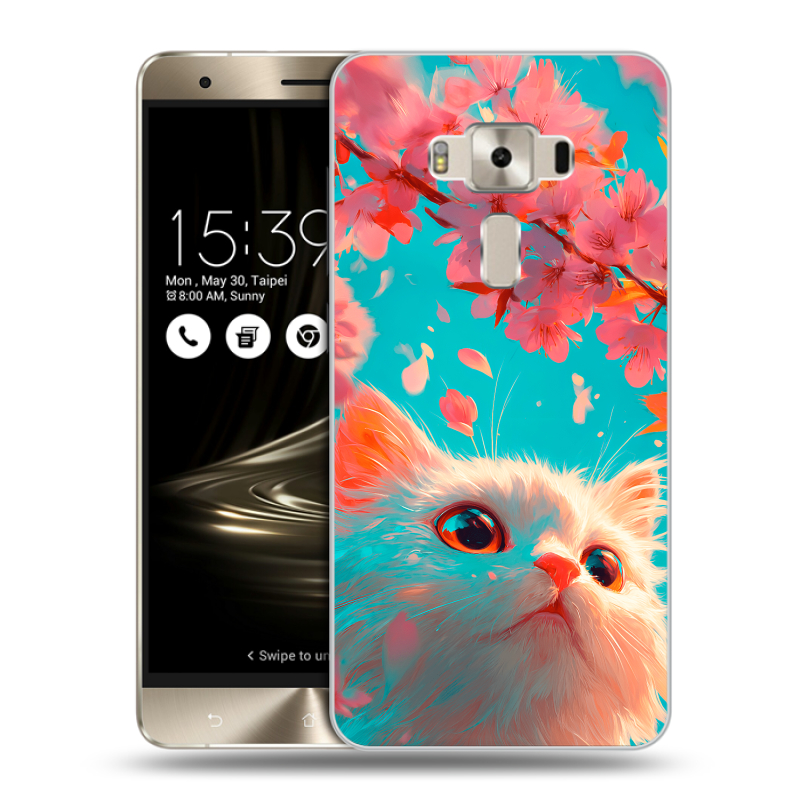 Силиконовый чехол на Asus ZenFone 3 Deluxe с принтом Красивый кот Силиконовый чехол на Asus ZenFone 3 Deluxe с принтом Красивый кот