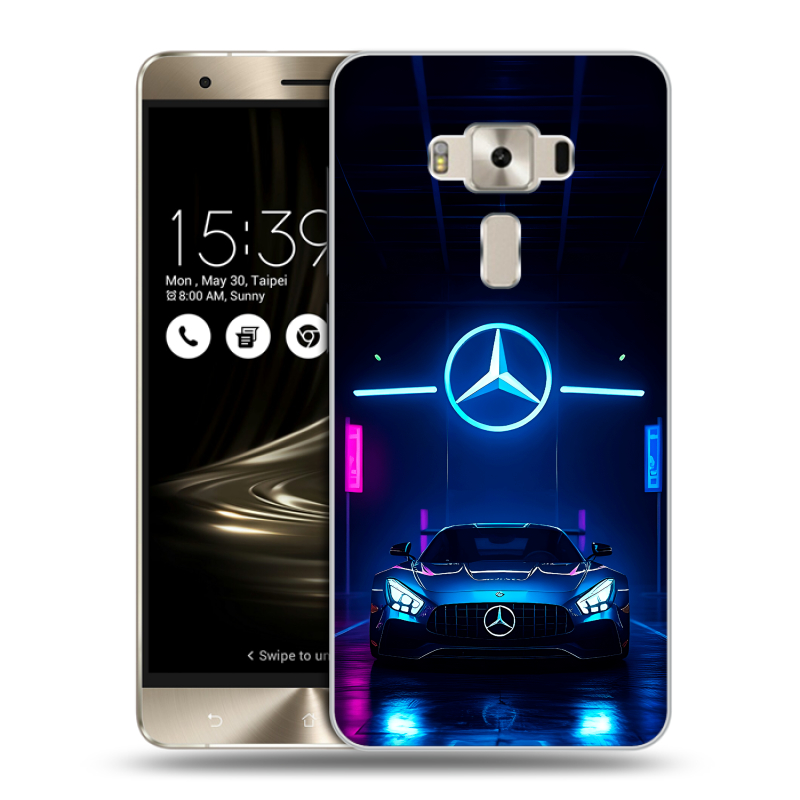 Пластиковый чехол на Asus ZenFone 3 Deluxe с принтом Mercedes Мерседес Пластиковый чехол на Asus ZenFone 3 Deluxe с принтом Mercedes Мерседес