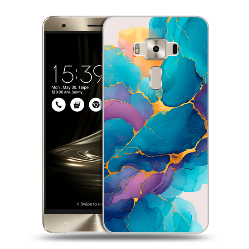 Силиконовый чехол на Asus ZenFone 3 Deluxe с принтом Мрамор блестки Силиконовый чехол на Asus ZenFone 3 Deluxe с принтом Мрамор блестки
