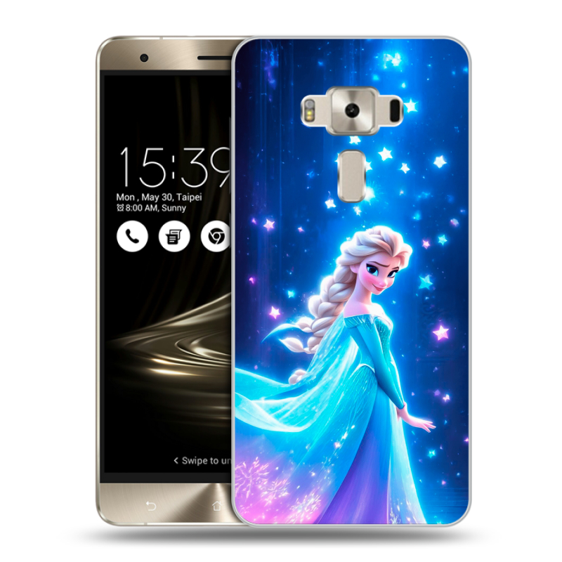 Силиконовый чехол на Asus ZenFone 3 Deluxe с принтом Холодное сердце Frozen Силиконовый чехол на Asus ZenFone 3 Deluxe с принтом Холодное сердце Frozen