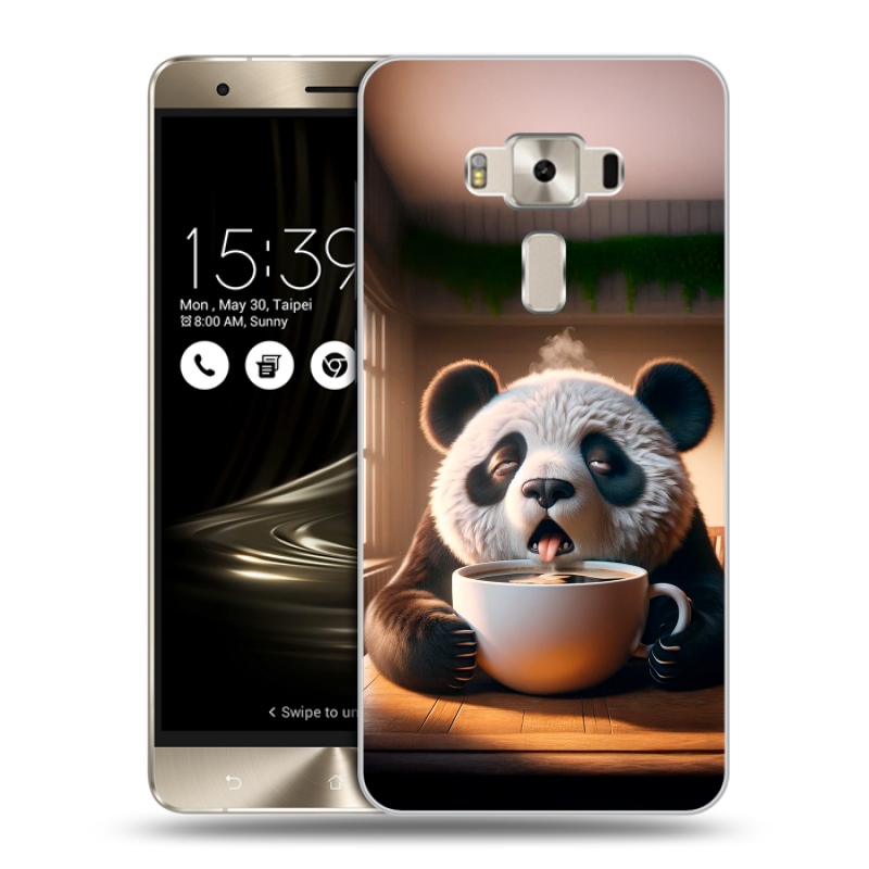 Пластиковый чехол на Asus ZenFone 3 Deluxe с принтом смешная панда Пластиковый чехол на Asus ZenFone 3 Deluxe с принтом смешная панда