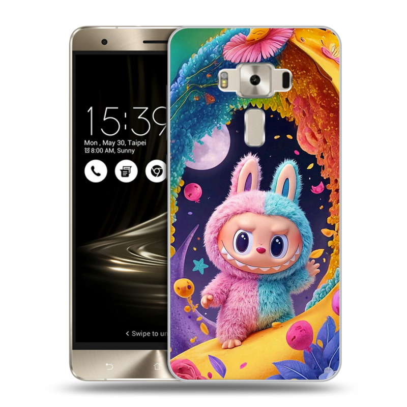 Пластиковый чехол на Asus ZenFone 3 Deluxe с принтом Labubu Лабубу Пластиковый чехол на Asus ZenFone 3 Deluxe с принтом Labubu Лабубу