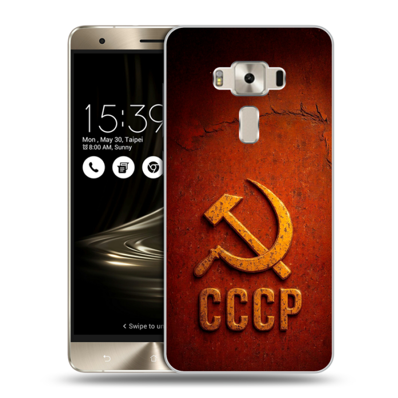 Пластиковый чехол на Asus ZenFone 3 Deluxe с принтом Флаг Герб СССР Пластиковый чехол на Asus ZenFone 3 Deluxe с принтом Флаг Герб СССР