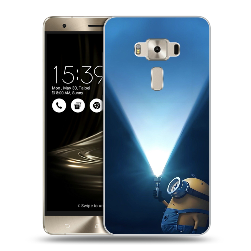 Пластиковый чехол на Asus ZenFone 3 Deluxe с принтом Миньоны Пластиковый чехол на Asus ZenFone 3 Deluxe с принтом Миньоны