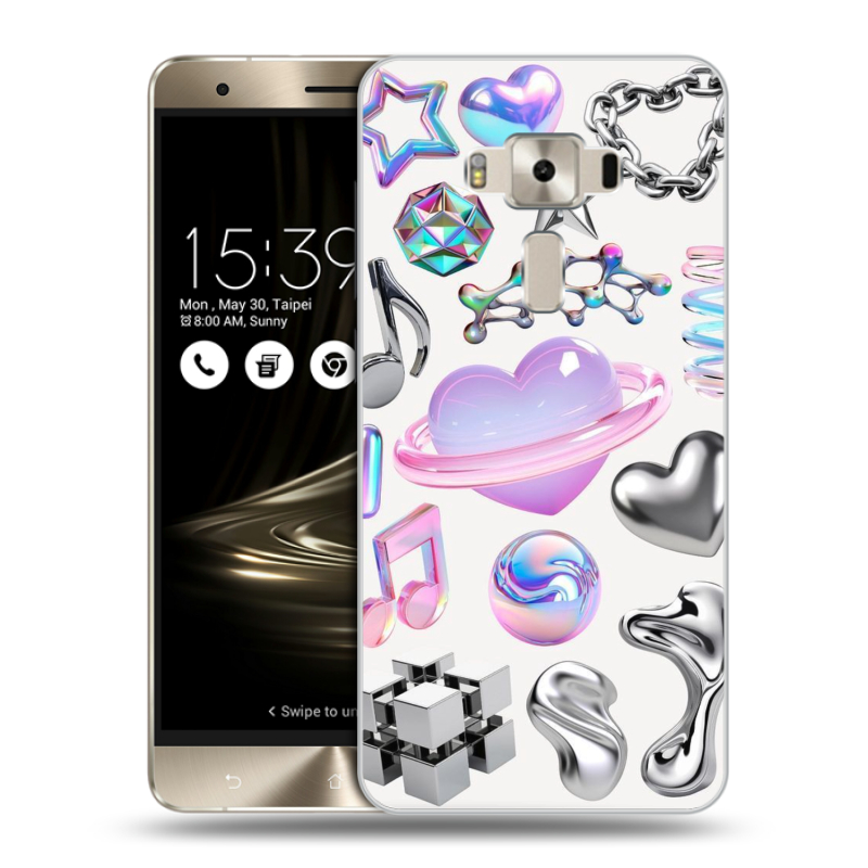 Силиконовый чехол на Asus ZenFone 3 Deluxe с принтом Y2K Силиконовый чехол на Asus ZenFone 3 Deluxe с принтом Y2K