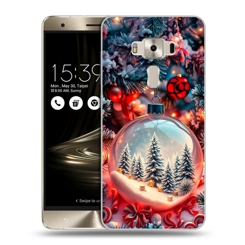 Силиконовый чехол на Asus ZenFone 3 Deluxe с принтом Новый год Силиконовый чехол на Asus ZenFone 3 Deluxe с принтом Новый год