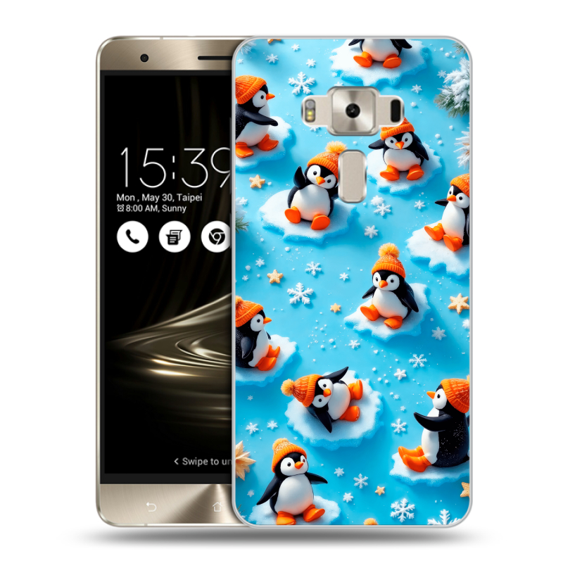 Пластиковый чехол на Asus ZenFone 3 Deluxe с принтом Новый год Пластиковый чехол на Asus ZenFone 3 Deluxe с принтом Новый год