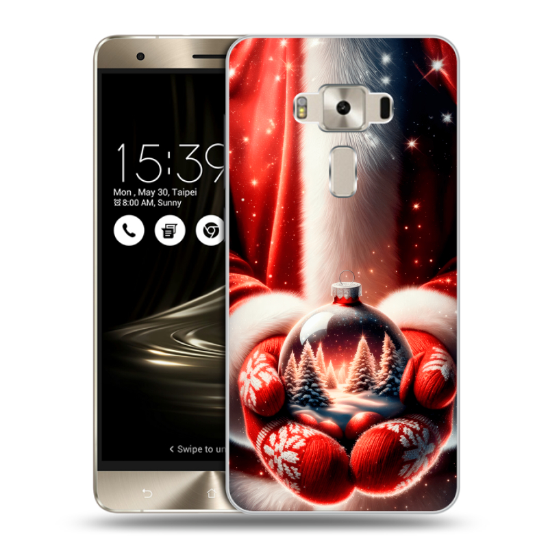 Силиконовый чехол на Asus ZenFone 3 Deluxe с принтом Новый год Силиконовый чехол на Asus ZenFone 3 Deluxe с принтом Новый год